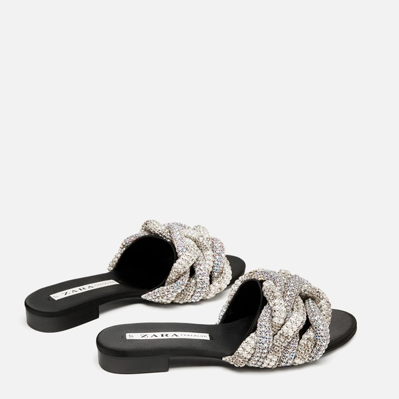 Zara gem encrusted slides new arrivals